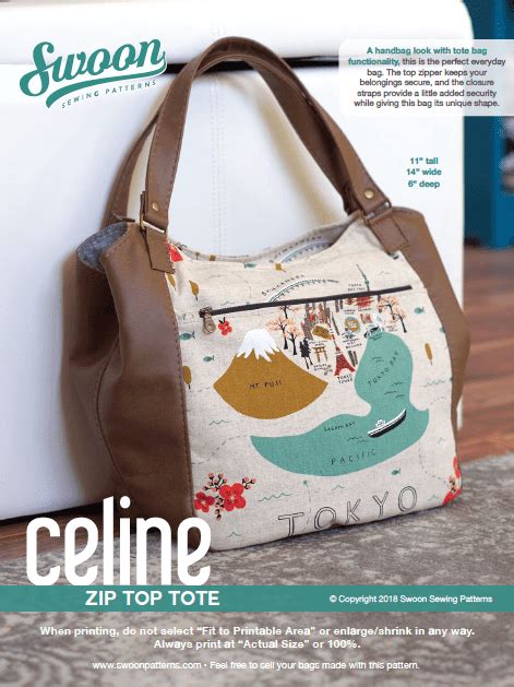 celine pattern|Celine Zip Top Tote Bag sewing pattern .